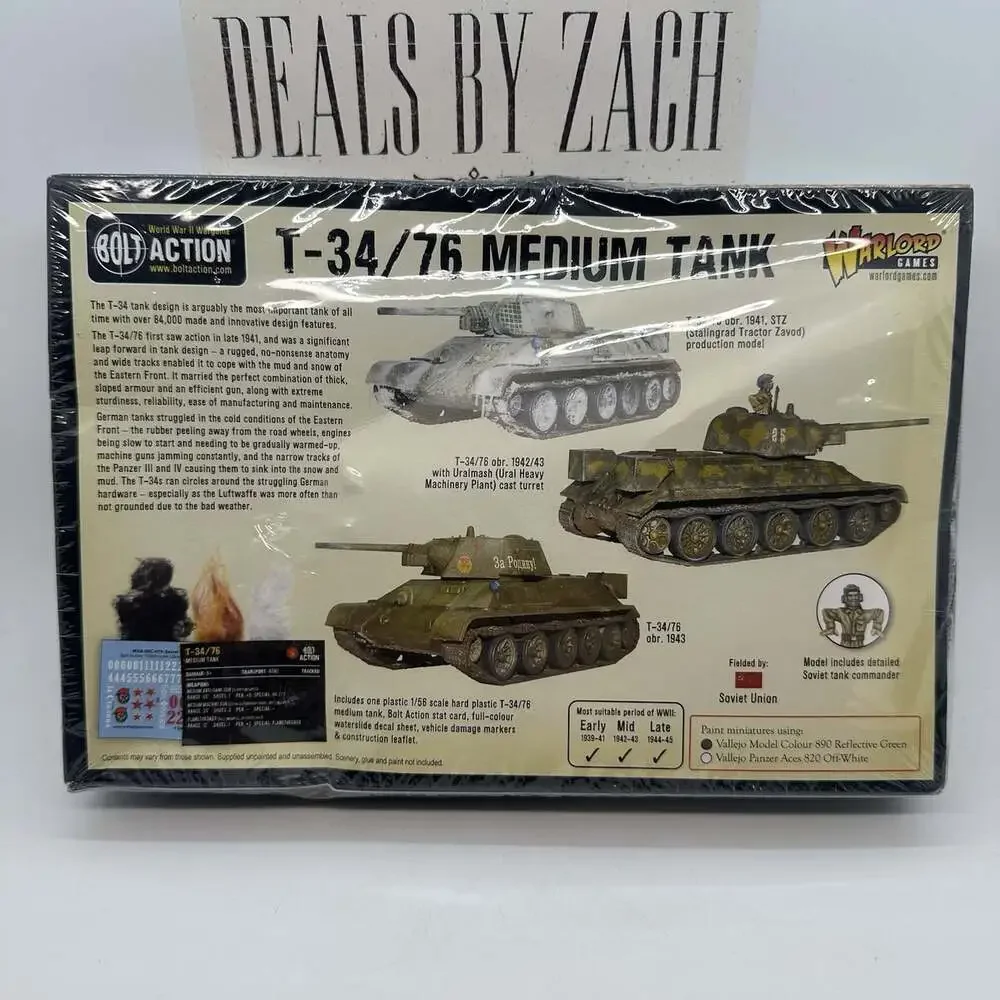 Bolt Action T-34/76 Medium Tank Plastic Miniatures Warlord Games - New/Sealed!